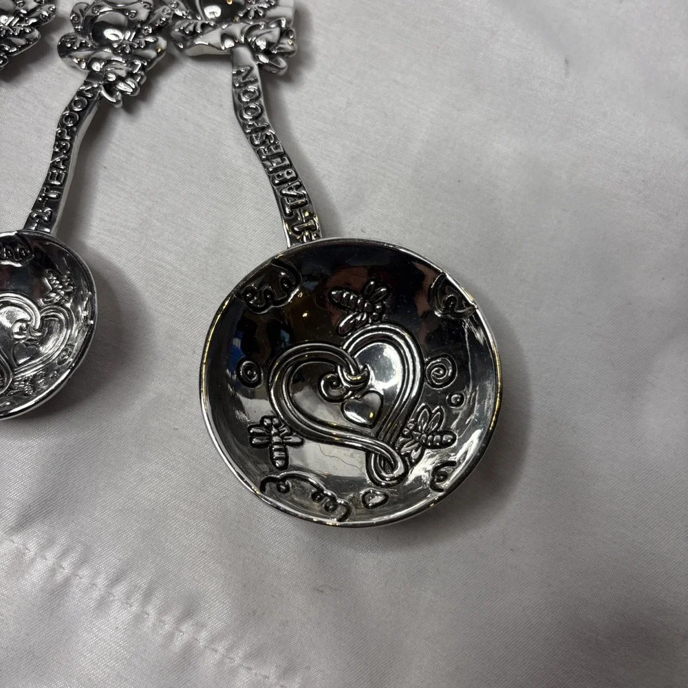Ganz‎ Pewter Tone Frog Measuring Spoons Set Of 4 Heart & Croak Whimsical Silver